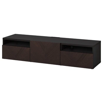 Тумба під телевізор з ящиками та дверцятами IKEA BESTA 180x42x39 см (394.202.98)