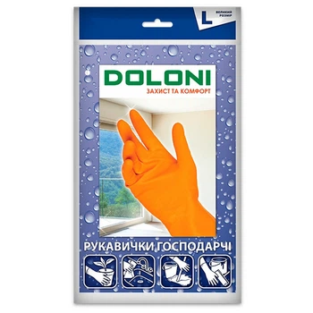 Рукавиці Doloni латексні, господарські, розмір L арт. 4546