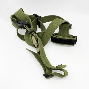 Ремень трехточечный UAkit, тактический, для оружия, с карабином, хаки (олива)