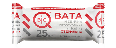 Вата медична гігієнічна стерильна BigQ рулон, 25 г