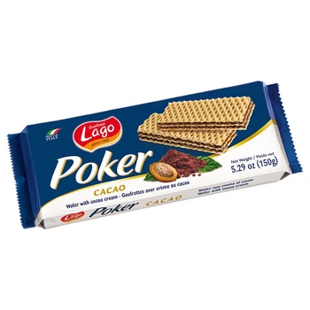Вафлі Lago gastone крем какао 1968 Poker Cocoa 150г