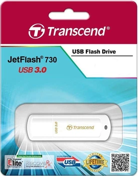 USB Flash Transcend JetFlash 730 USB 3.0 16Gb White