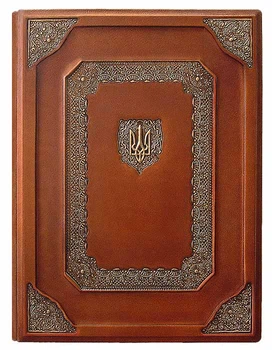Папка адресная из натуральной кожи Барокко с трезубом