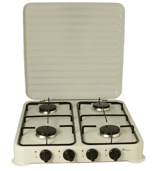 Плита газовая настольная Domotec MS 6604 на 4 конфорки, белая