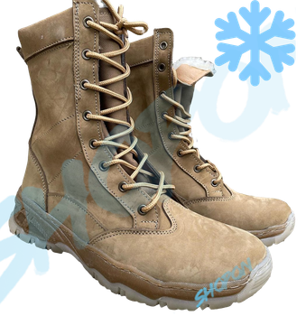 Берці зимові черевики тактичні чоловічі, туфлі тактичні чоловічі берці зимові, натуральна шкіра, розмір 45, Bounce ar. MO-TH-1445, колір койот