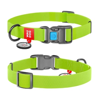 Ошейник для собак водостойкий WAUDOG Waterproof c QR-паспортом, пластиковая пряжка-фастекс, S, Ш 15 мм, Дл 23-35 см (4823089323770)