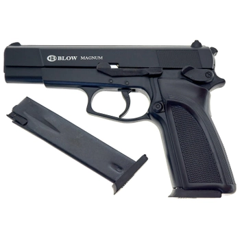 Стартовый сигнально шумовой пистолет Blow Magnum под холостой патрон 9 мм. с дополнительным магазином