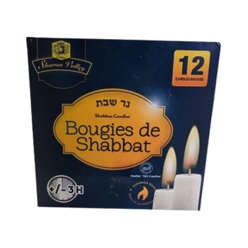 Свічки для Шаббата 12 шт SHARON Valley Bougies de Shabbat