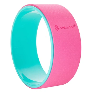 Йога кольцо для фитнеса и аэробики Springos Yoga Wheel YG0022 33 см розовый/бирюзовый