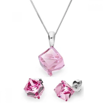 Срібний комплект Spark зі Swarovski Cube WKJ48418LR