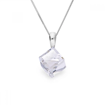 Срібний кулон Spark зі Swarovski Cube WJ48418C