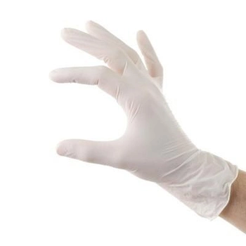Латексні рукавички неопудрені MERCATOR MEDICAL розмір М білі 100 шт