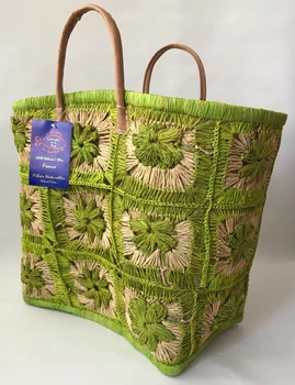 Сумка пляжна Le Comptoir de la plage Pretty велика плетена містка для моря стиль прованс One size Салатовий (ZIK0000015736)