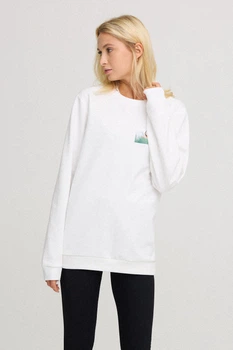 Світшот жіночий oversize /no flis/ S Білий (BSWW30059)