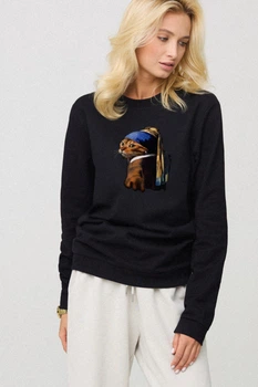 Світшот жіночий oversize /no flis/ L Чорний (BSWB30056)