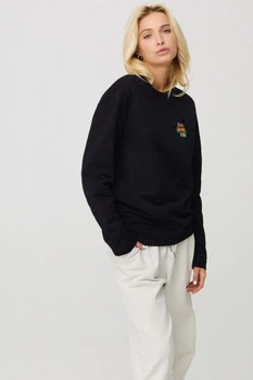 Світшот жіночий oversize /no flis/ M Чорний (BSWB30042)