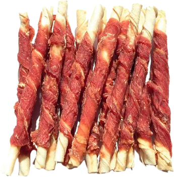 Лакомство для собак Lucky Star витое мясо утки на прессованной кости 12.5 см 200 г (4820144301018)