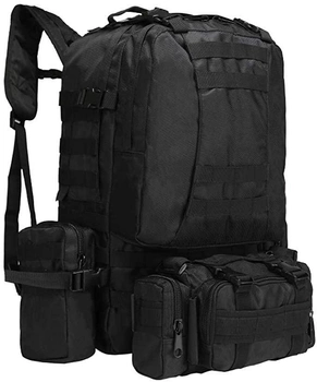 Тактичний рюкзак з сумками, штурмовий рюкзак військовий A08 50 літрів Чорний