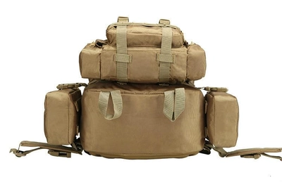 Тактичний рюкзак з сумками, штурмовий рюкзак військовий A08 50 літрів Пісочний