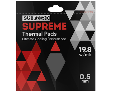 Термопрокладка SubZero SUPREME 100x100x0.5 мм SubZero Thermal Pad 19.8 W/mK сіра