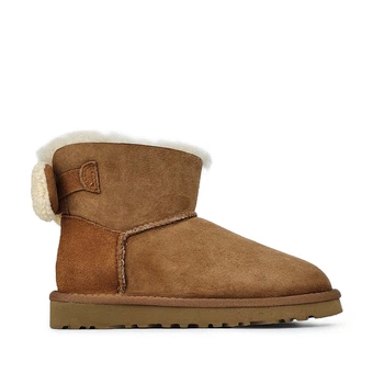 Угги мини с бантом женские зимние замшевые рыжие, 36, 1013391р, UGG