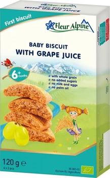 Дитяче печиво Fleur Alpine Organic With Grape Juice з виноградним соком 120 г (5412916941844)