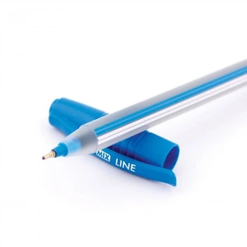 Набор масляных ручек Economix Line 0.7 мм Синий 50 шт. бело-синий корпус (E10196-02)