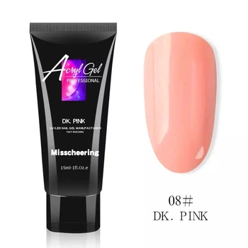 Полигель (акригель) для наращивания ногтей AcrylGel Professional №08, DARK PINK, 15 мл