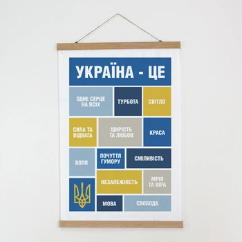 Постер тканевый на стену Україна- це... 60х93 см