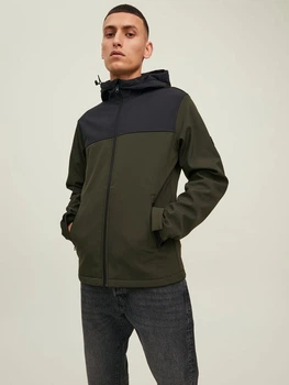 Куртка Jack & Jones JJEMARVIN HOOD SOFTSHELL NOOS S Хаки 12212363-Rosin