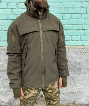 Військова куртка тактична утеплена Софт Шелл Хакі (Єврозима) 44-46(XS-S)