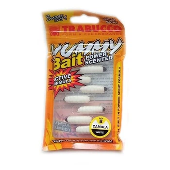 Силиконовая приманка белая, Trabucco YUMMY BAIT CAMOLA 8шт WHITE