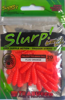 Силиконовая приманка Trabucco SLURP BAIT*FALCETTO SHAD-TAIL*FL-ORANGEx20pcs