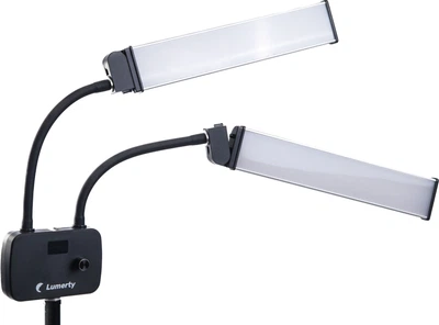 Двойная лампа LUMERTY Double Light 45w / кольцевая лампа, LED панели - на штативе с креплением для телефона - для бьюти-индустрии, тату-мастеров, фото/видео (45W2-1864)
