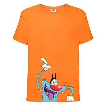 Футболка детская Огги и тараканы (Oggy and cockroaches) оранжевая (top OG or3) 164 см