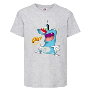 Футболка детская Огги и тараканы (Oggy and cockroaches) серая (top OG gr7) 104 см