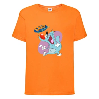 Футболка детская Огги и тараканы (Oggy and cockroaches) оранжевая (top OG or5) 140 см