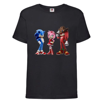 Футболка дитяча Соник 3 героя (SONIC) чорна (snc blc-6) 104 см