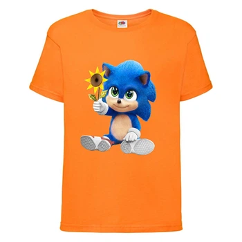 Футболка дитяча Соник з квіткою (SONIC) помаранчева (snc or-9) 116 см