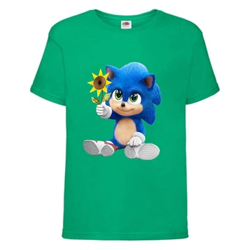 Футболка дитяча Соник з квіткою (SONIC) зелена (snc grn-9) 140 см