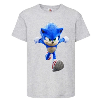 Футболка дитяча Соник малюк біжить (SONIC), сіра (snc gr-7) 128 см