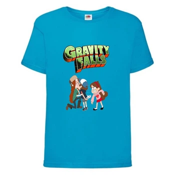 Футболка детская Гравити Фолз Мэйб и Диппер 9 (Gravity Falls Mayb and Dipper 9) синяя (GF blu-02) 104 см