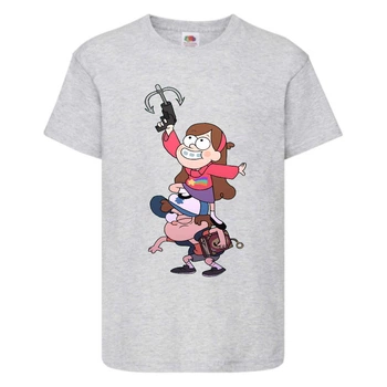 Футболка детская Гравити Фолз Мэйб и Диппер 4 (Gravity Falls Mayb and Dipper 4) серая (GF gr-7) 104 см