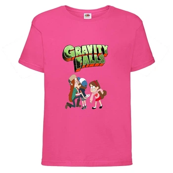 Футболка дитяча Гравити Фолз Мэйб і Діппер 9 (Gravity Falls Mayb and Dipper 9) рожева (GF pin-04) 152 см