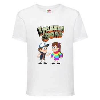 Футболка дитяча Гравити Фолз Мэйб і Діппер 8 (Gravity Falls Mayb and Dipper 8) біла (GF wh-03) 104 см