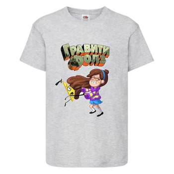 Футболка дитяча Гравити Фолз Мейбл і Білл шифр (Gravity Falls Maybl and Bill) сіра (GF gr-001) 152 см
