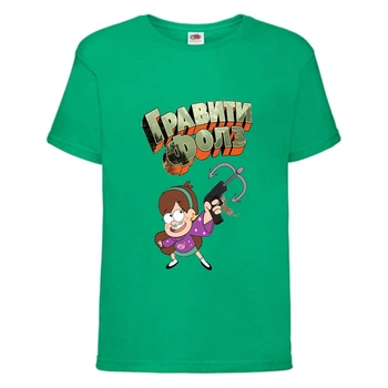 Футболка дитяча Гравити Фолз Мейбл стріляє (Gravity Falls Maybl) зелена (GF grn-08) 164 см
