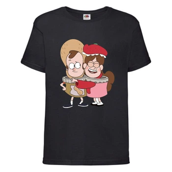 Футболка детская Гравити Фолз Мэйб и Диппер 5 (Gravity Falls Mayb and Dipper 5) черная (GF blc-8) 104 см