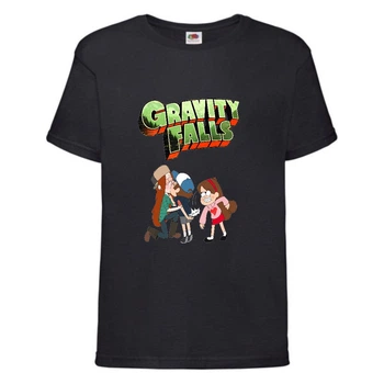 Футболка детская Гравити Фолз Мэйб и Диппер 9 (Gravity Falls Mayb and Dipper 9) черная (GF blc-03) 104 см