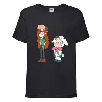 Футболка детская Гравити Фолз Венди и Диппер 2 (Gravity Falls Vendy and Dipper 2) черная (GF blc-3) 104 см